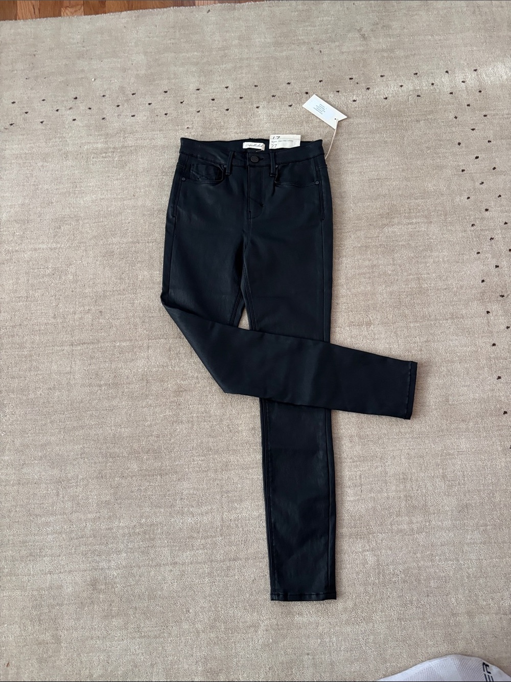 Women's Black Coated Skinny Jeans - Slim Stretch Fit